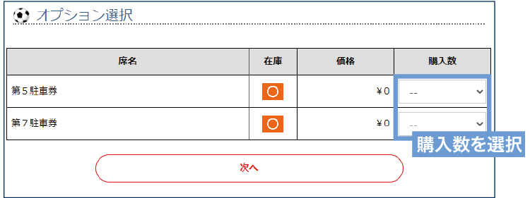 オプション選択